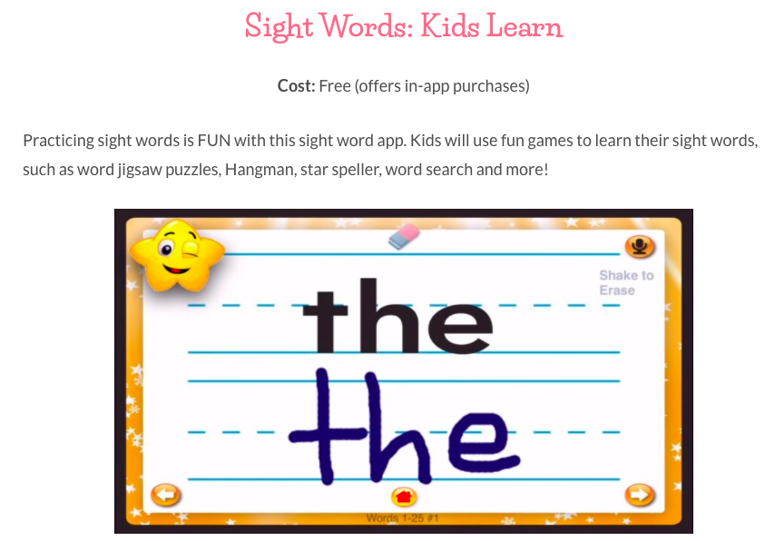 Sight Words Hangman App Review